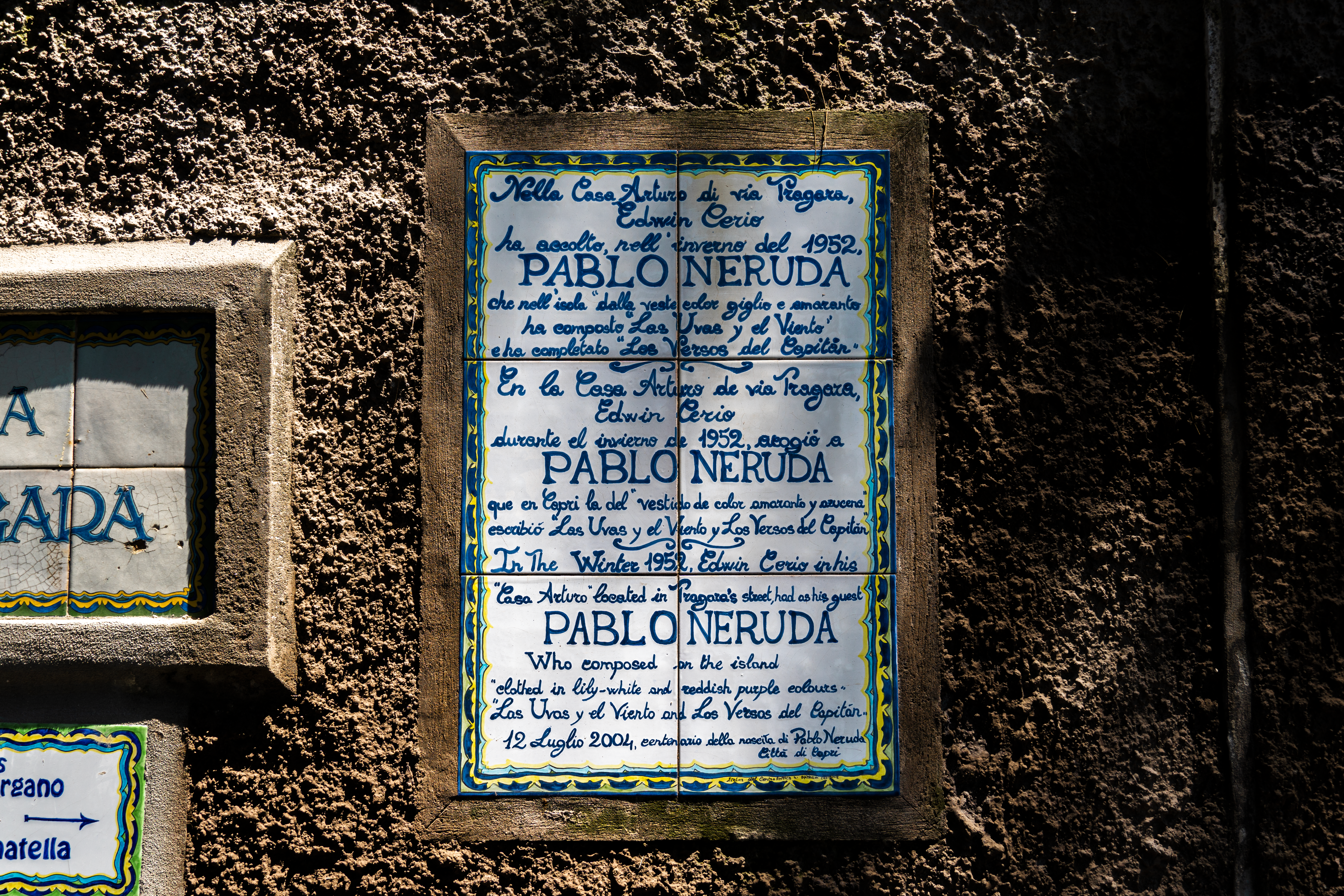 Pablo Neruda versi a capri